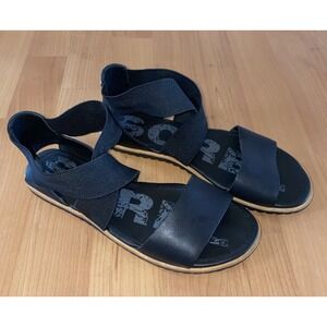 Sorel Ella II Sandals Black Gladiator Elastic Strap Flat Women's Size 7.5‎